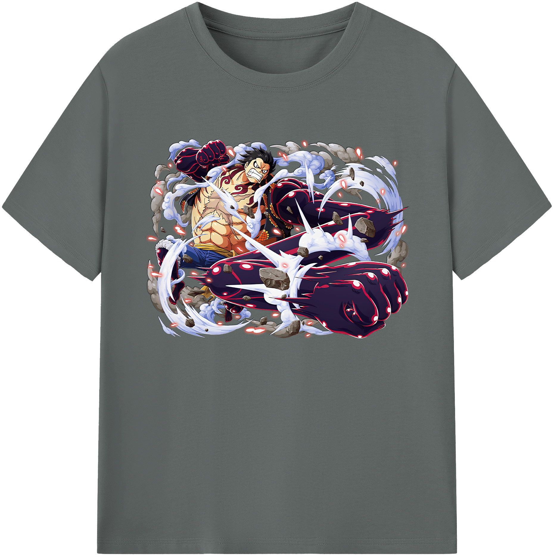 ワンピース モンキー・D・ルフィ ONE PIECE Monkey D. Luffy 綿100％ メンズ半袖Tシャツ｜肌触りやわらか＆通気性
